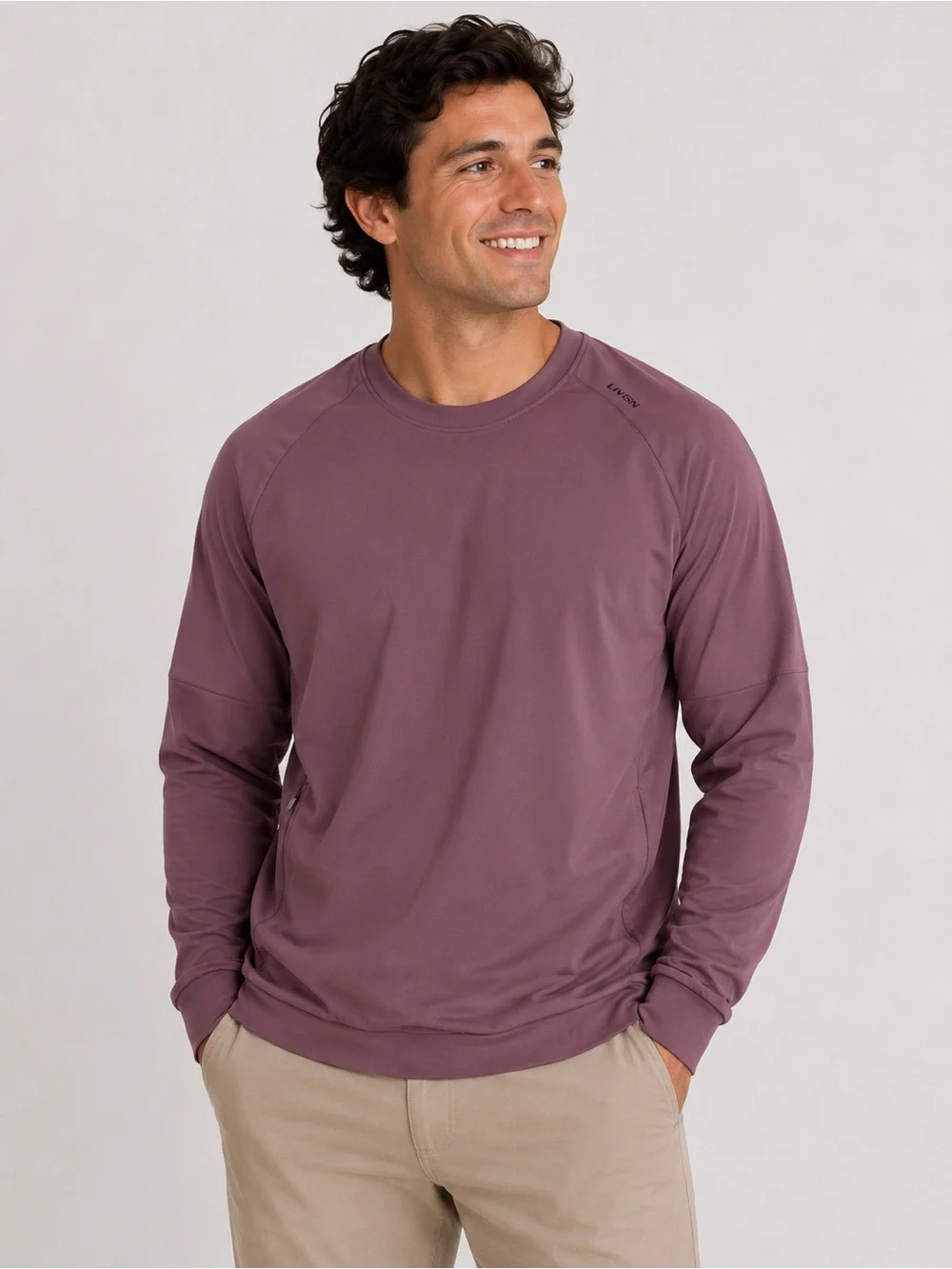 UNRL Mauve Performance Crewneck Pullover Sweatshirt XL Golf Athletic